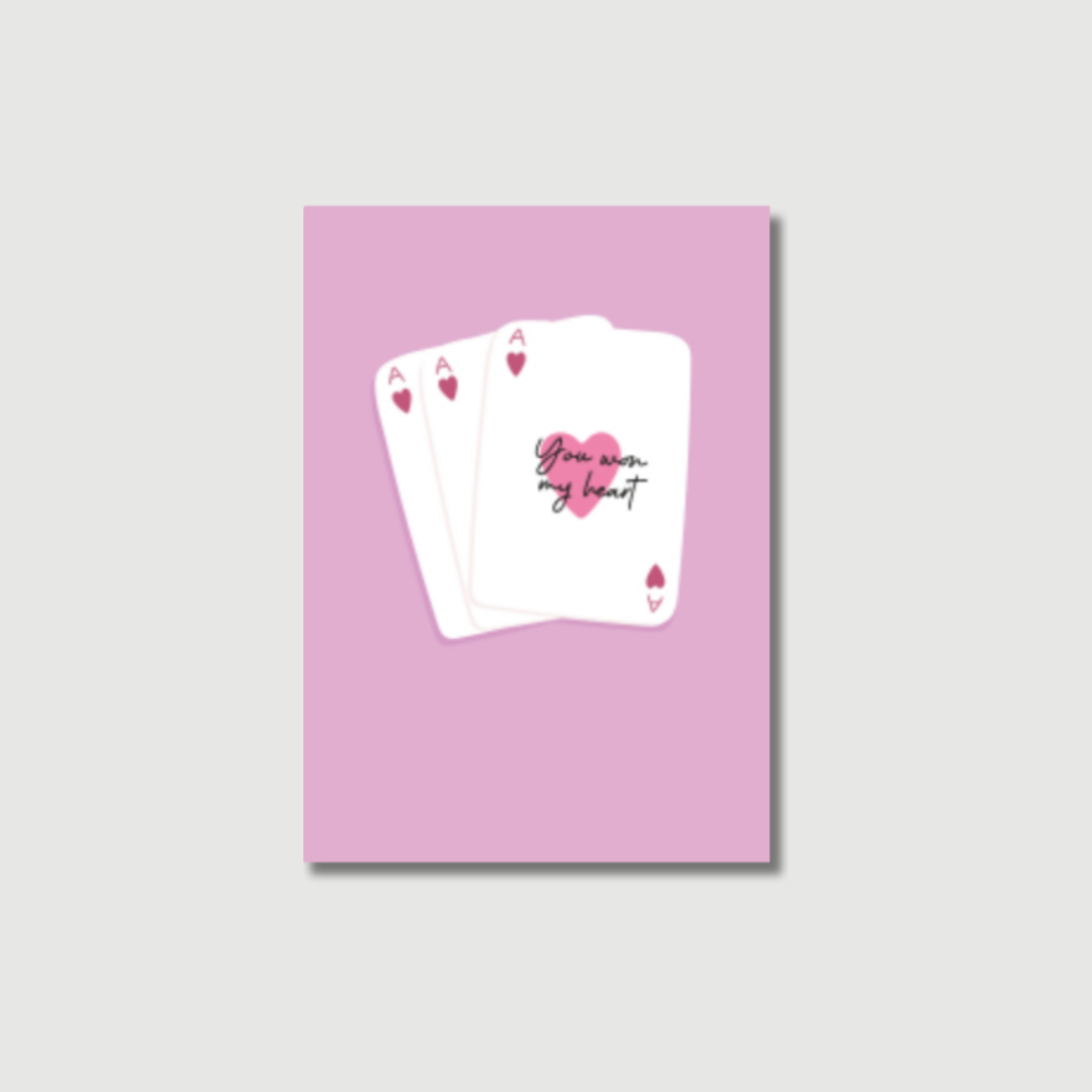 Postkarte "You won my heart"