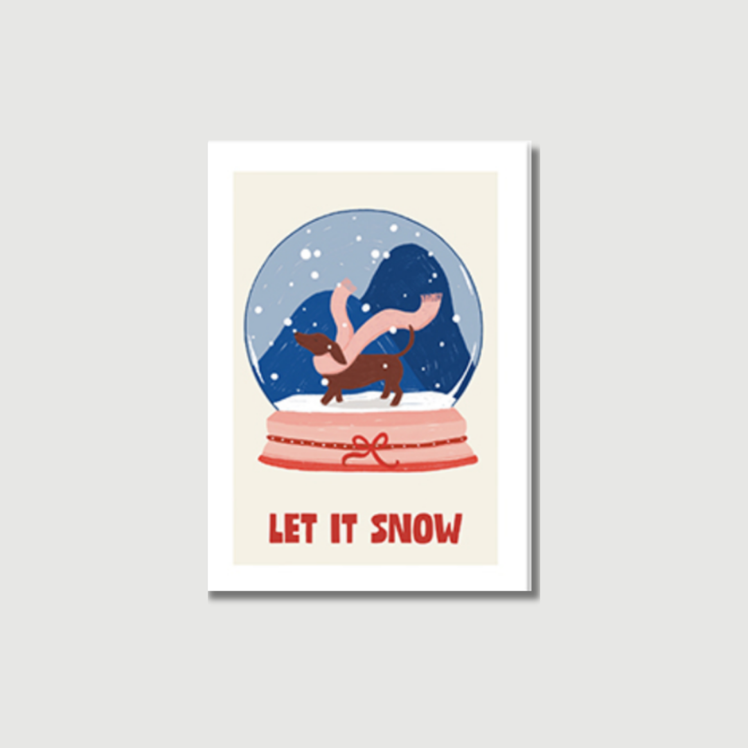 Postkarte Weihnachten "Let it snow"