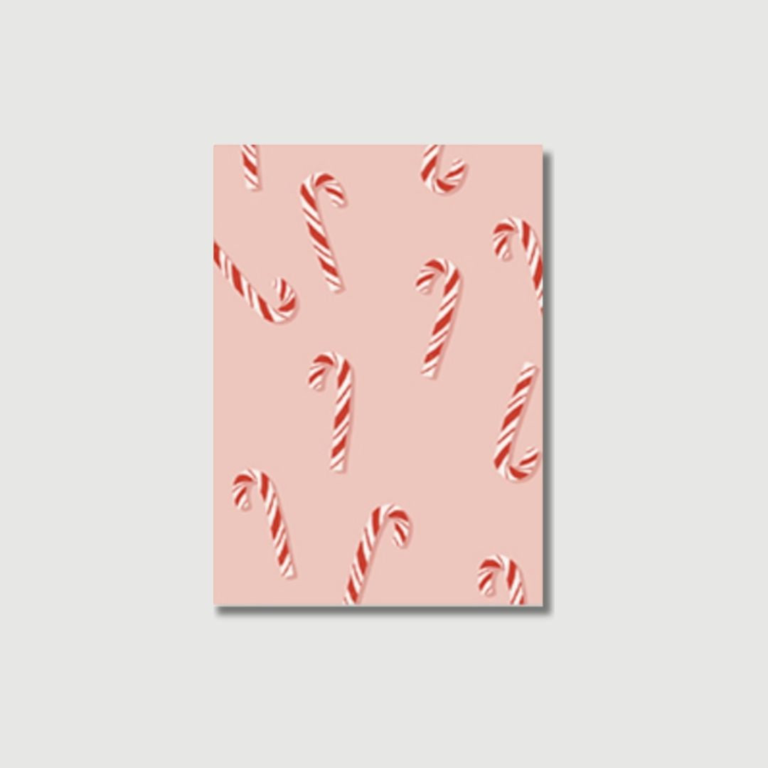 Mini - Postkarte Weihnachten "Candy Canes"