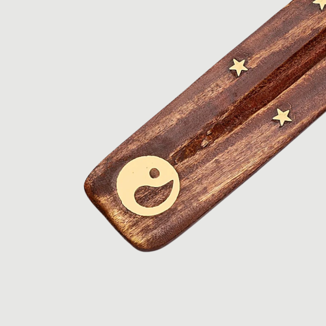 Räucherstäbchenhalter aus Holz "Yin-Yang"