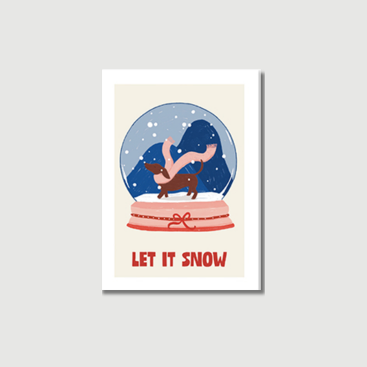 Postkarte Weihnachten "Let it snow"