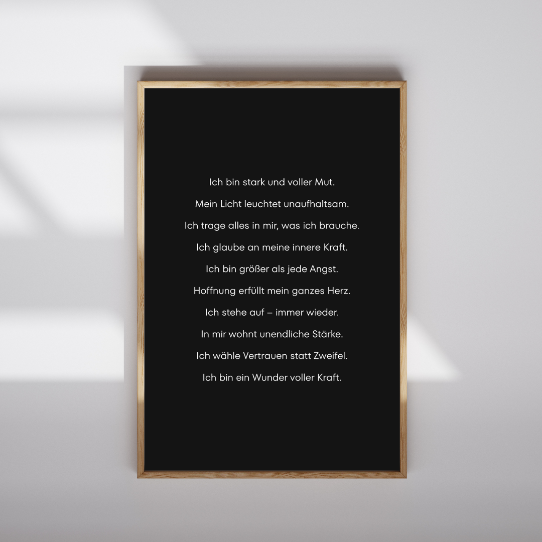 Poster "Affirmationen für mehr Mut und Vertrauen"